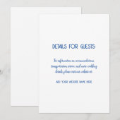 Trouwinformatie gasten Blauw Wit 2024 Kaart (Voorkant / Achterkant)