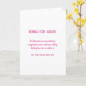 Trouwinformatie gasten Roze Wit Minimalistisch Kaart (Gele Bloem)