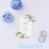TROUWINUITNODIGINGEN Witte Rozen met het LAAGSTE B Flyer (Enkel)