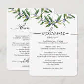 Trouwitinerary Olijventakje Welcome Favor Informatiekaartje (Voorkant / Achterkant)