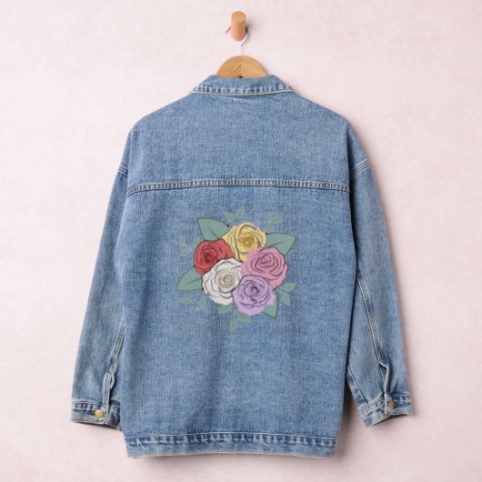 Trouwjas met bloemenprint – Bruid & Bruidsmeisje  Denim Jacket (Hangar)