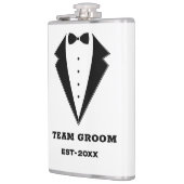 Trouwjongen Voorstel Glas, Team Bruidegom Persoonl Heupfles (Links)