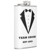 Trouwjongen Voorstel Glas, Team Bruidegom Persoonl Heupfles (Rechts)