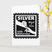Trouwjubileum 25 jaar zilver kaart (Gele Bloem)