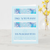 Trouwjubileum, 36 Jaar, Blauwe Kaart (Gele Bloem)