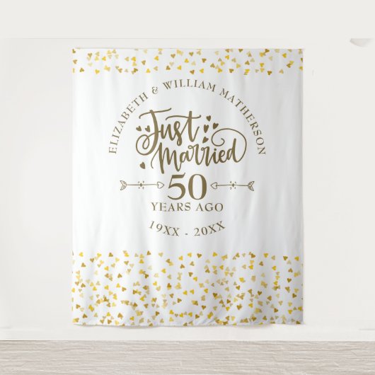 Trouwjubileum 50 jaar achtergrond wandkleed (Voorkant)