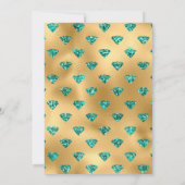 Trouwjubileum 60 jaar - turkoois en goud kaart (Achterkant)