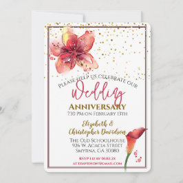 Trouwjubileum Bloemenenlelie Kaart