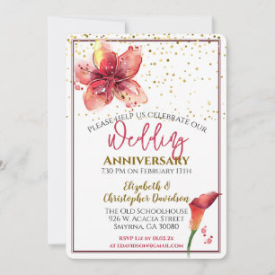 Trouwjubileum Bloemenenlelie Kaart