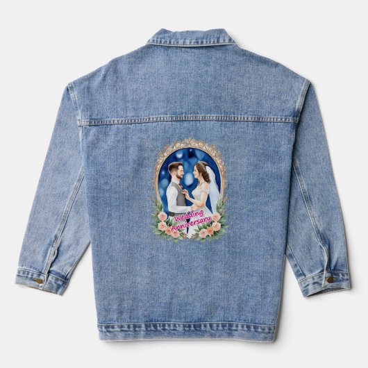 Trouwjubileum Dames Jas Denim Jacket (Achterkant)
