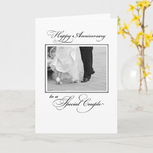 Trouwjubileum felicitaties, Elegant Kaart (Gele Bloem)