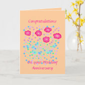 Trouwjubileum felicitaties kaart (Gele Bloem)