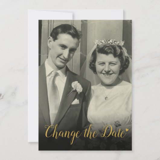 Trouwjubileum Foto Datum Wijzigen Kaart (Voorkant)