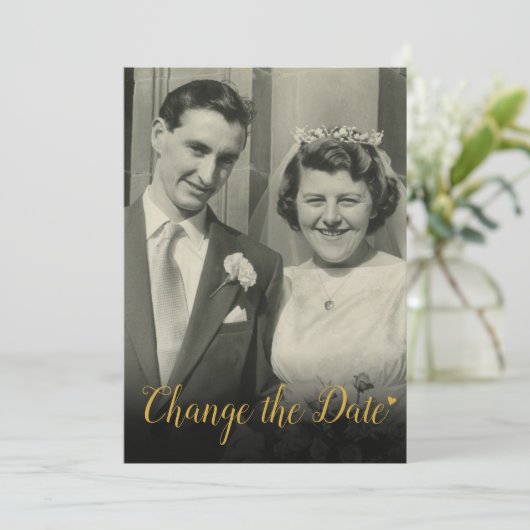 Trouwjubileum Foto Datum Wijzigen Kaart (Staand voorkant)