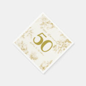 Trouwjubileum gouden vintage aangepast schrift servet (Hoek)