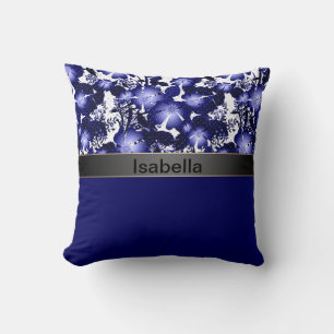 Trouwjubileum grijze satijnen lint parels flora kussen