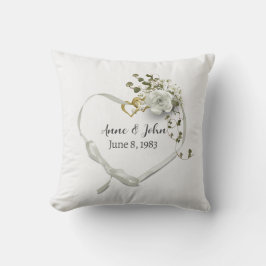 Trouwjubileum Hart Lint Kussen
