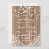 Trouwjubileum Houten Uitnodiging voor elk jaar (Voorkant)