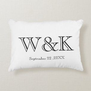 Trouwjubileum koppel monogram initiaal accent kussen