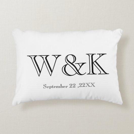 Trouwjubileum koppel monogram initiaal accent kussen (Voorkant)