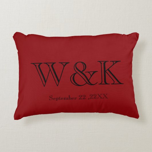 Trouwjubileum koppel monogram initiaal accent kussen (Voorkant)