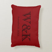 Trouwjubileum koppel monogram initiaal accent kussen (Achterkant (Verticaal))