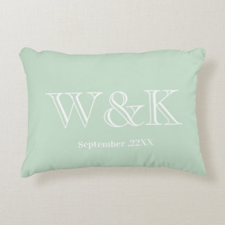 Trouwjubileum koppel monogram initiaal accent kussen