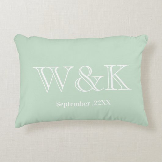 Trouwjubileum koppel monogram initiaal accent kussen (Voorkant)