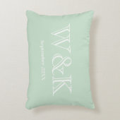 Trouwjubileum koppel monogram initiaal accent kussen (Voorkant(Verticaal))