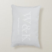 Trouwjubileum koppel monogram initiaal accent kussen (Achterkant (Verticaal))
