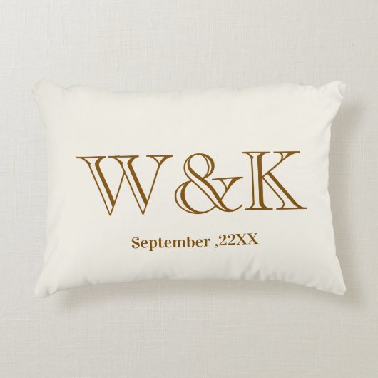 Trouwjubileum koppel monogram initiaal accent kussen (Voorkant)