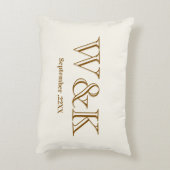 Trouwjubileum koppel monogram initiaal accent kussen (Achterkant (Verticaal))