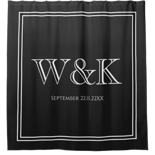 Trouwjubileum koppel monogram initiaal douchegordijn (Voorkant)
