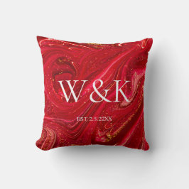 Trouwjubileum koppel monogram initiaal letters kussen