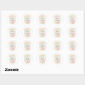 Trouwjubileum met gouden initialen monogram ronde sticker (Vel)