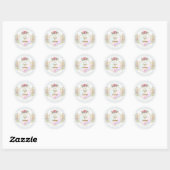 Trouwjubileum met gouden initialen monogram ronde sticker (Vel)