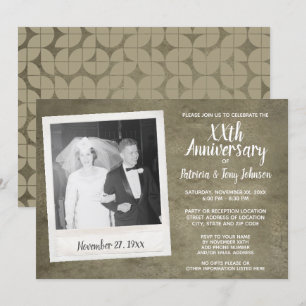 Trouwjubileum met vintage foto - perkament kaart