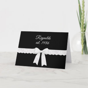 Trouwjubileum Naam en Jaar met Witte Strik Kaart