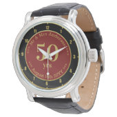 Trouwjubileum / Pensioen Aangepaste Merknaam  Horloge (Gekanteld)