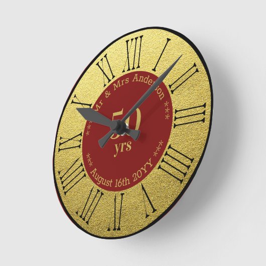 Trouwjubileum / Pensioen Aangepaste Merknaam  Ronde Klok (Hoek)
