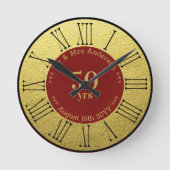 Trouwjubileum / Pensioen Aangepaste Merknaam  Ronde Klok (Voorkant)