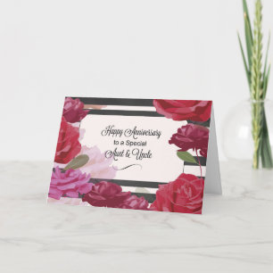 Trouwjubileum Roos Tante en Oom Kaart