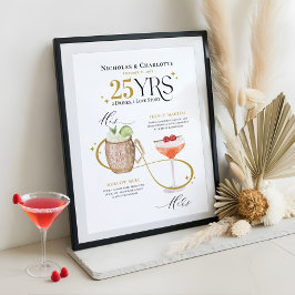 Trouwjubileum Signature Drankjes Cocktail Menu Poster