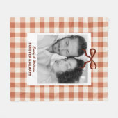 Trouwjubileum stel aangepaste foto Gingham Fleece Deken (Voorkant (Horizontaal))