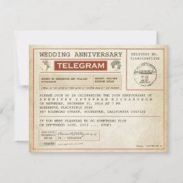 trouwjubileum telegram uitnodiging in vintage stij
