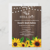 Trouwjubileum uitnodiging Sunflower rustiek (Voorkant)