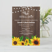 Trouwjubileum uitnodiging Sunflower rustiek (Staand voorkant)