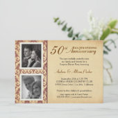 Trouwjubileum uitnodigingen in vintage stijl - 2 f (Staand voorkant)