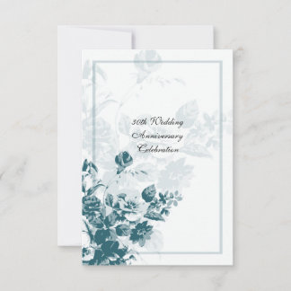 Trouwjubileum Uitnodigingen met Turquoise Boeket