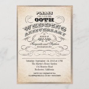 trouwjubileum uitnodigingen met vintage typografie